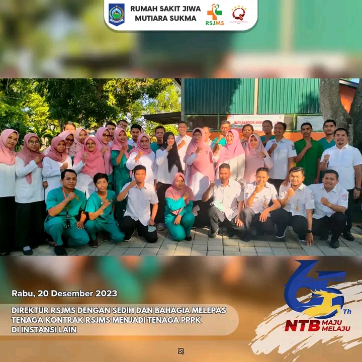 DIREKTUR RSJMS  DENGAN SEDIH DAN BAHAGIA MELEPAS TENAGA KONTRAK RSJMS MENJADI TENAGA PPPK DI INSTANSI LAIN